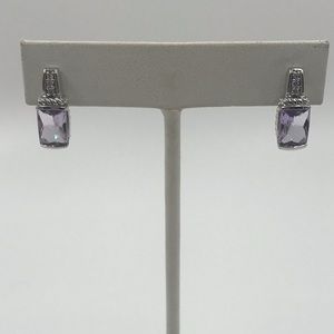 8mm Barrel Genuine Amethyst Earrings